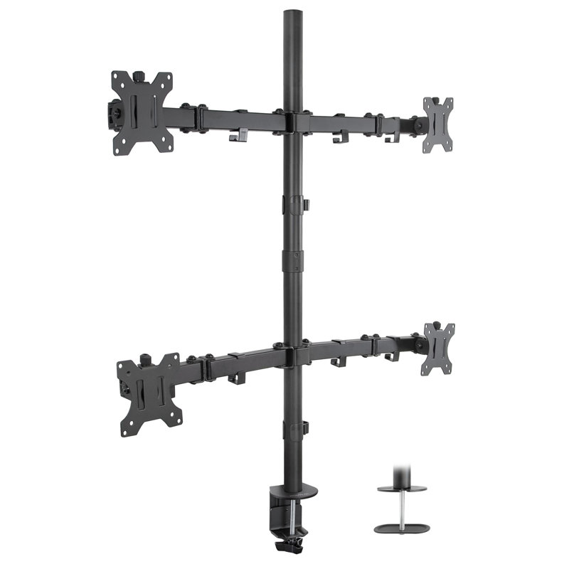 Height Adjustable Universal 4 Screen Desk Mount