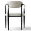 Fauteuils de salle à manger rembourrés en chenille avec dossier ouvert (ensemble de 6)-601070092