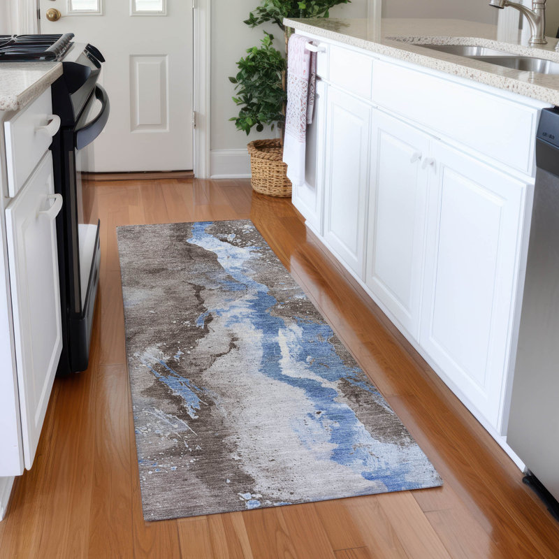 Premium Machine Washable Varroville AMF1712 Abstract Rug, Runner 2'3" x 7'6"