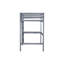 Lit mezzanine simple gris, avec garde-corps et bureau intégré, fabriqué en bois d'hévéa massif pour une chambre de couleur grise, fait pour durer