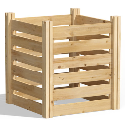 Solid Wood Outdoor Stationary Composter