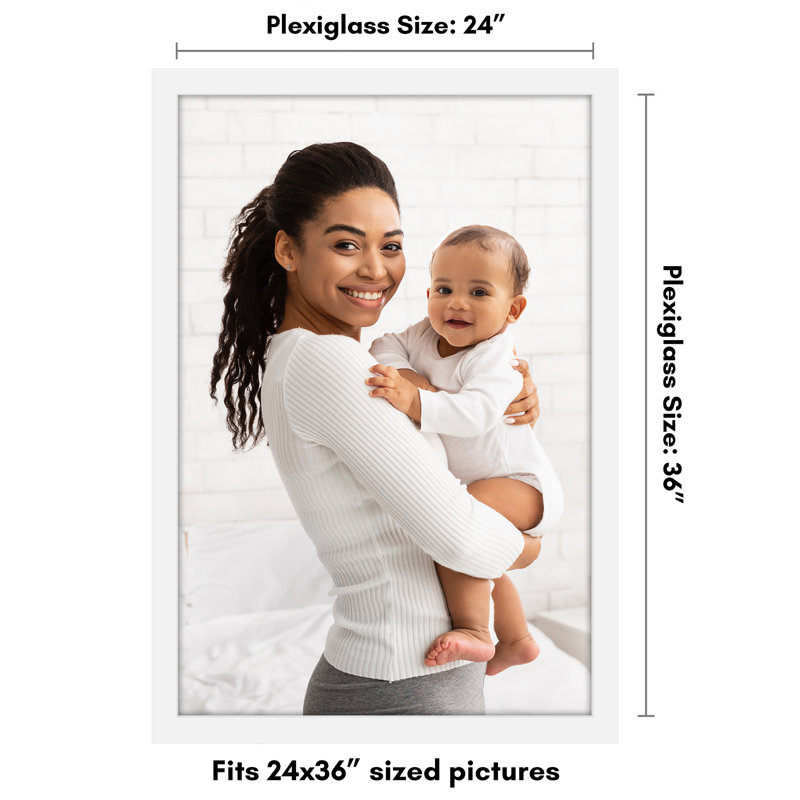 Affiche Bezuchov - Cadre photo en bois avec housse en plexiglas, Blanc, L 24 po x H 36 po