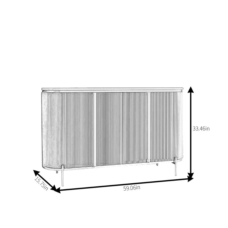 Buffet léger et luxueux, Blanc, H 33,46 po x l 59,06 po x P 15,75 po