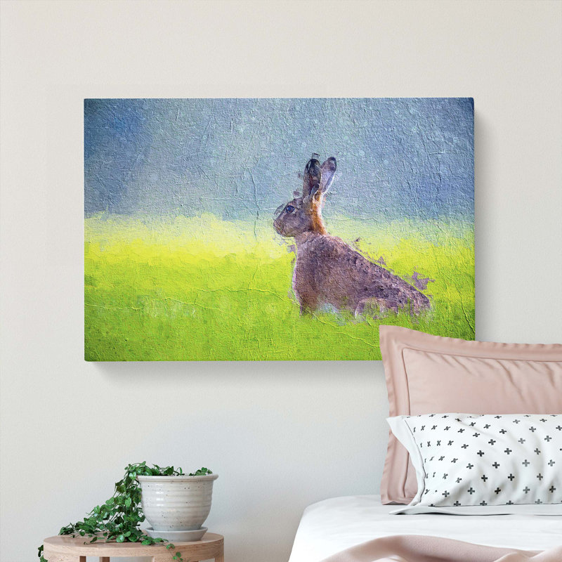 Lone Hare - Wrapped Canvas, 50cm H x 76cm W x 3cm D