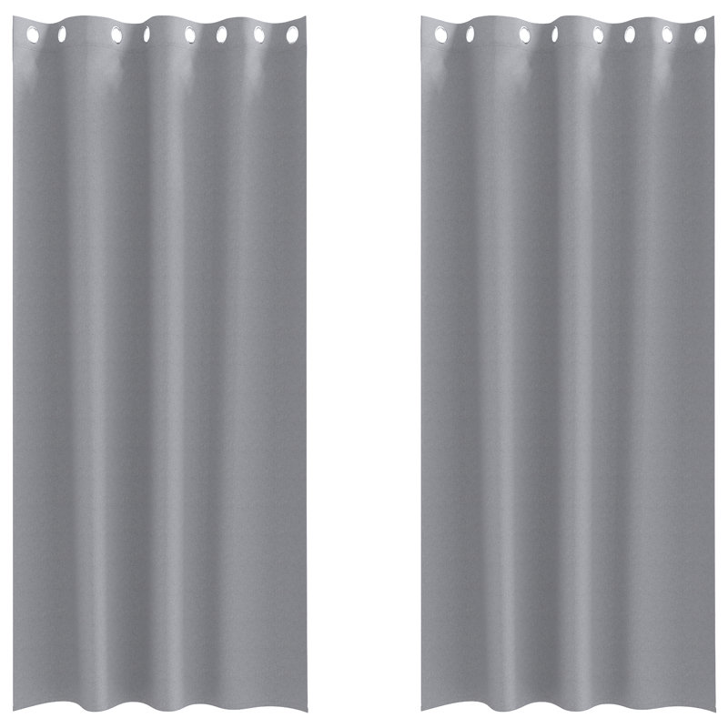 Tacorian Curtain Pair, Light Grey, 140cm Width x 245cm Drop