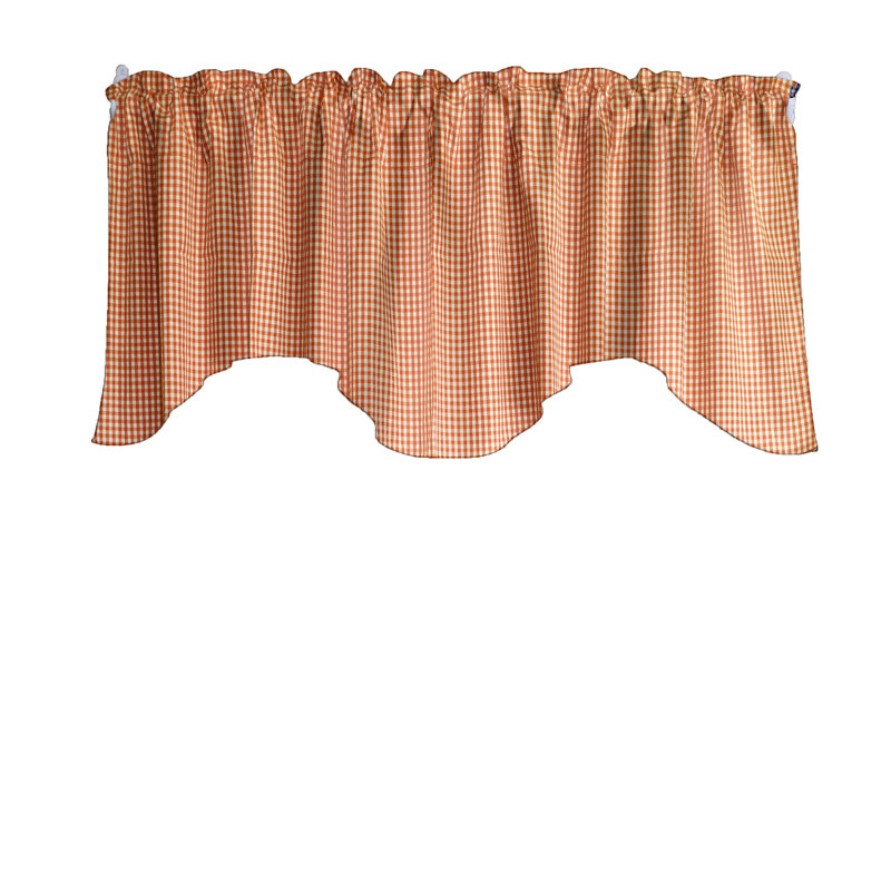 Cantonnière festonnée à motif damier 1/8 po Gingham, Orange