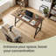 Home Office Table, Steel Frame Desk, Writing Table for Study, Industrial Style, Easy Assembly, Brown and Black