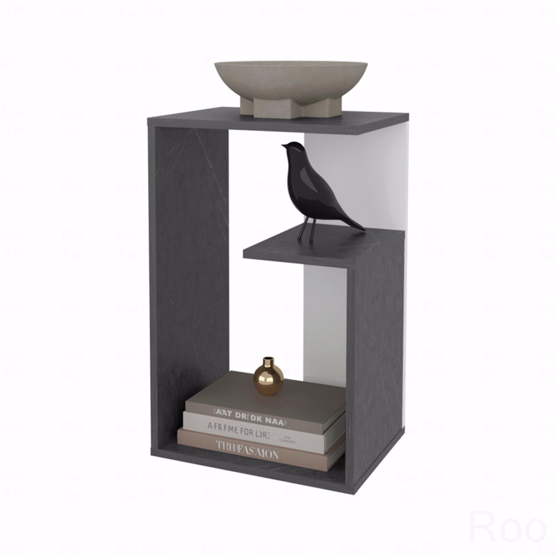 Table d'appoint en mélamine avec rangement ouvert