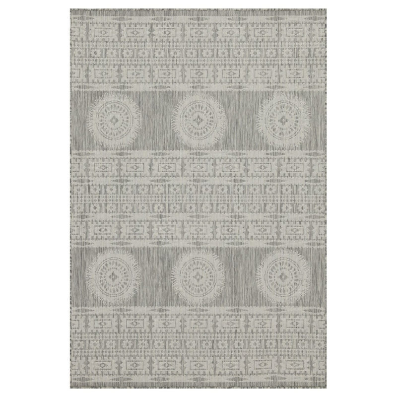 2 Ft. 7 In. X 7 Ft. 3 In. Area Rug Indoor/Outdoor, Silver, Runner 2'7" x 7'3"