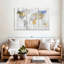«Bianco Wood World Map», reproduction sur toile-92761322