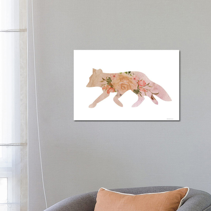 Meadow Flora Fox by Bluebird Barn - Wrapped Canvas Print, 66.04 cm H x 45.72 cm W x 3.175 cm D
