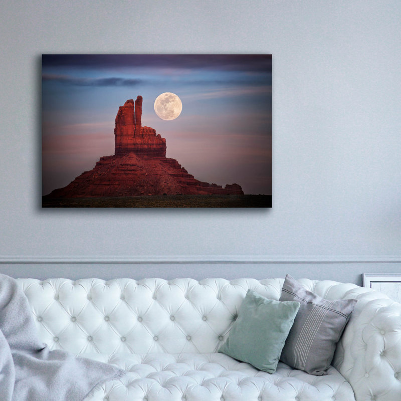  «Moonrise Over Monument Valley» par David Drost, art mural sur toile, 60 po x 40 po