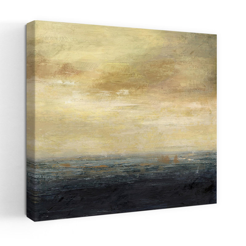 Mer noire, paysage abstrait contemporain, art naturel, H 18 po x l 18 po