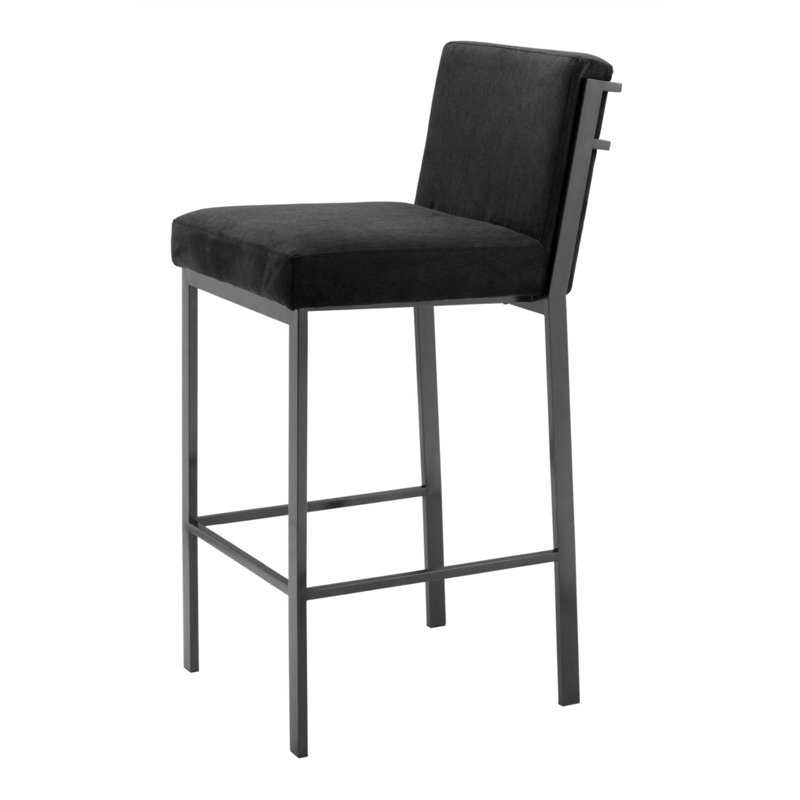 Scott Upholstered Counter Stool with Metal Frame, Bar Stool (30” Seat Height), Bronze