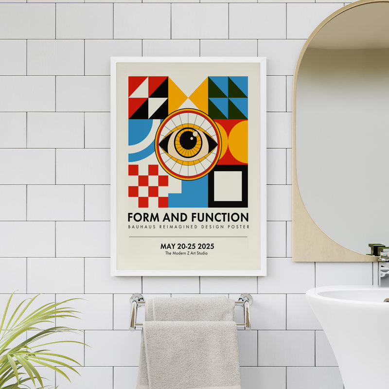 Z Z Bauhaus, affiche Mid Mid Century, Cadre blanc