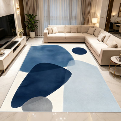 Tapis géométriques abstraits de 1 pièce pour le salon, doux et confortables, convenant à toutes les saisons, faciles à entretenir, tapis d'intérieur lavable à la machine, sous la table de ferme convenant à la chambre à coucher