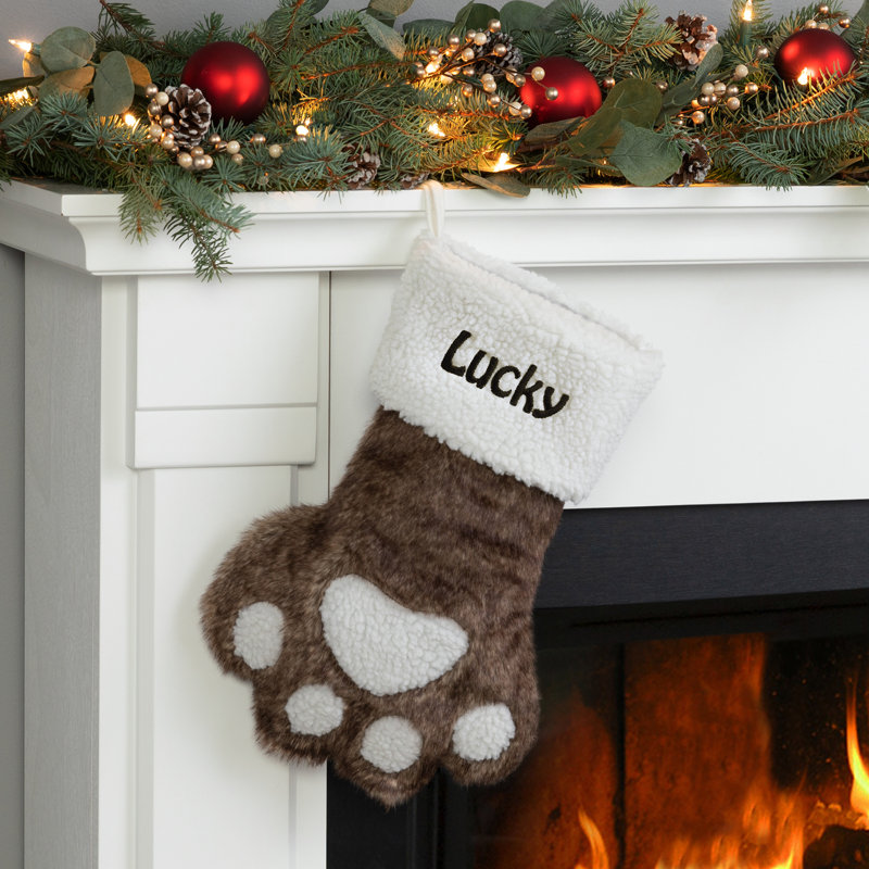 Chaussette de Noël en sherpa ivoire, Oui