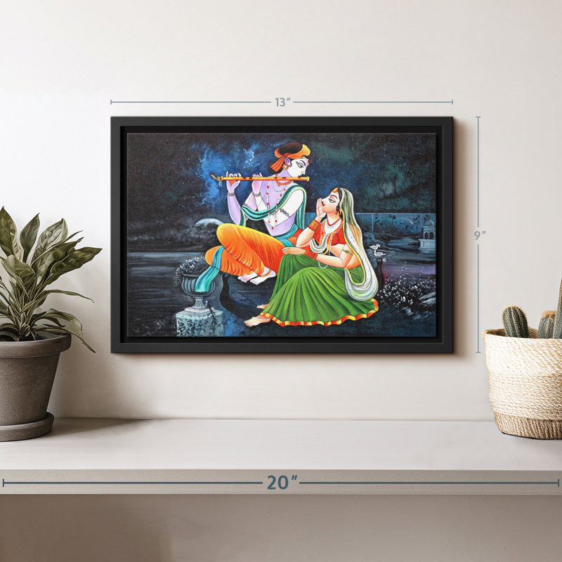 Impression sur toile Radha Krishna, H 9 po x l 13 po