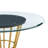 Milleigh 5 Piece Round Glass Dining Table Set with Metal Frame and Upholstered Chairs-744596575