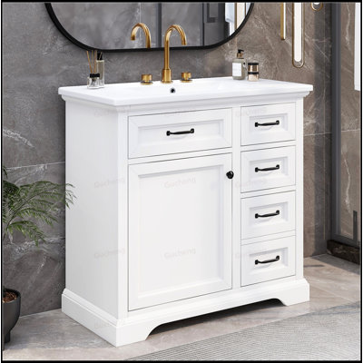 Meuble-lavabo de 36 po avec lavabo et tiroirs escamotables