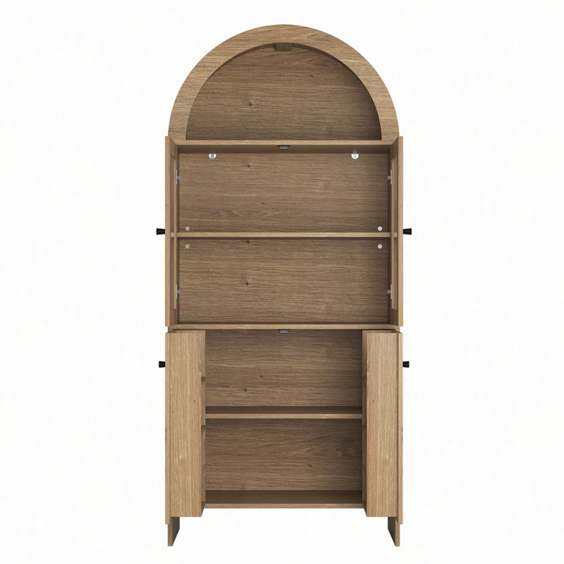 Armoire dôme en bois aggloméré inspiré de la technologie en bois naturel - une combinaison intelligente de rangement pour collations et d'éclairage DEL.