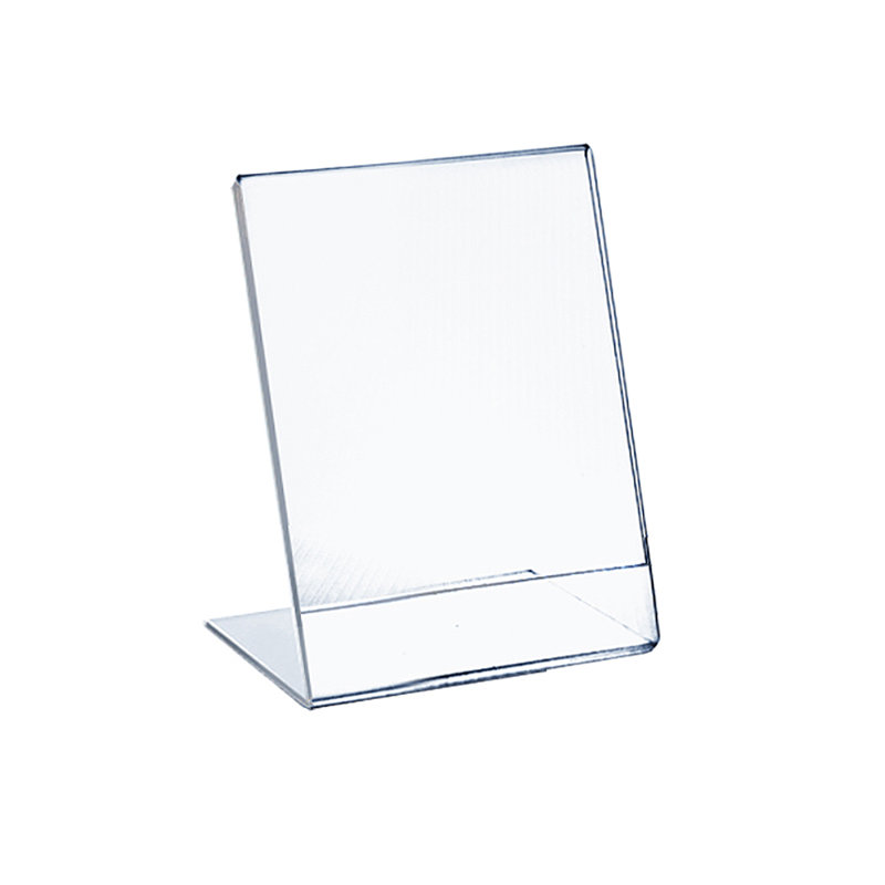 Clear Acrylic Angled L-Shaped Desktop Sign Holder Frame, 8.5" x 14"