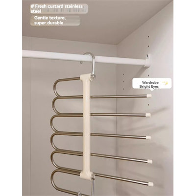 Cintre pour pantalons pliable en acier inoxydable