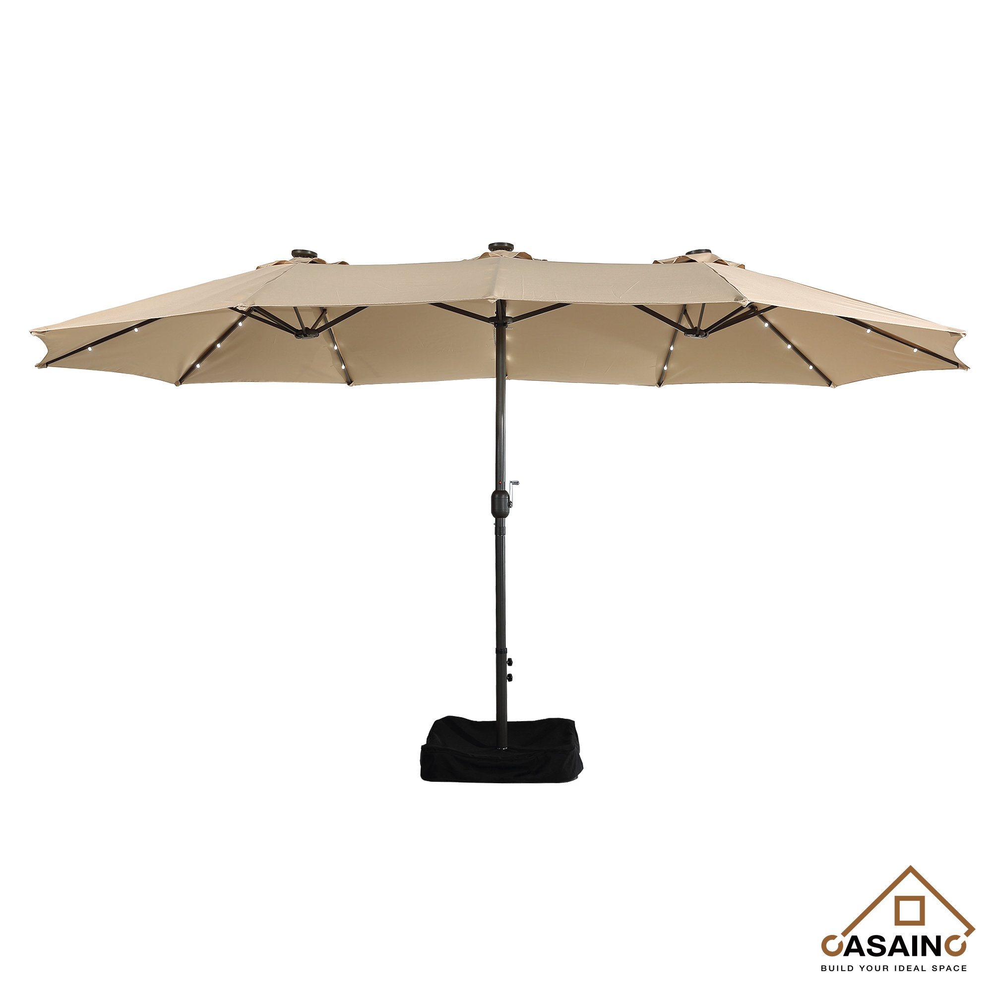 Casainc 181 x 106 outdoor double sided patio umbrella with base 36