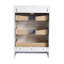 Meuble-lavabo sur pied 36 po avec lavabo en résine, 1 armoire de rangement et 1 petite armoire murale, tiroirs et porte à fermeture en douceur (KD-Packing)-1975494319