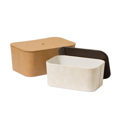 Storage Baskets with Lids, Stackable Storage Boxes Set of 2