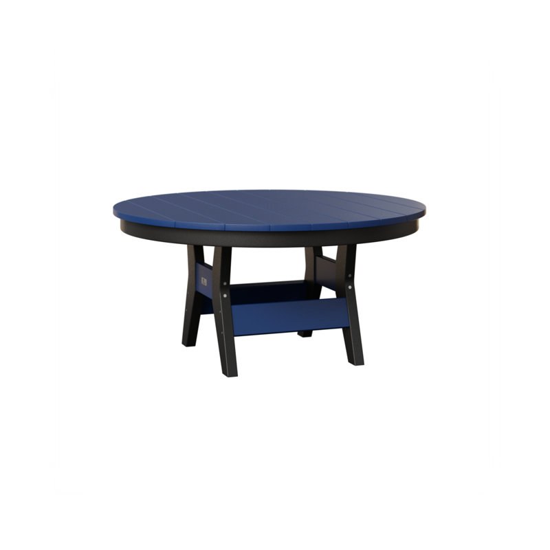 Harbor Outdoor Round Coffee Table, Black, Pacific Blue