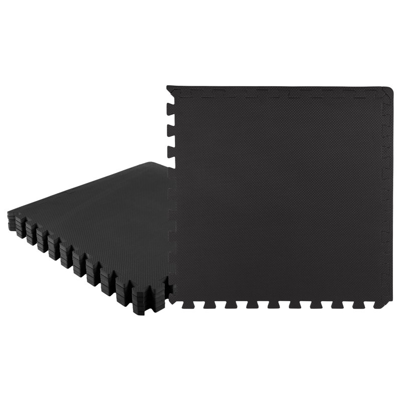Stalwart 6-Pack EVA Foam Mat Tiles - Interlocking Padding for Garage, Playroom, or Gym Flooring - Workout Mat or Baby Playmat