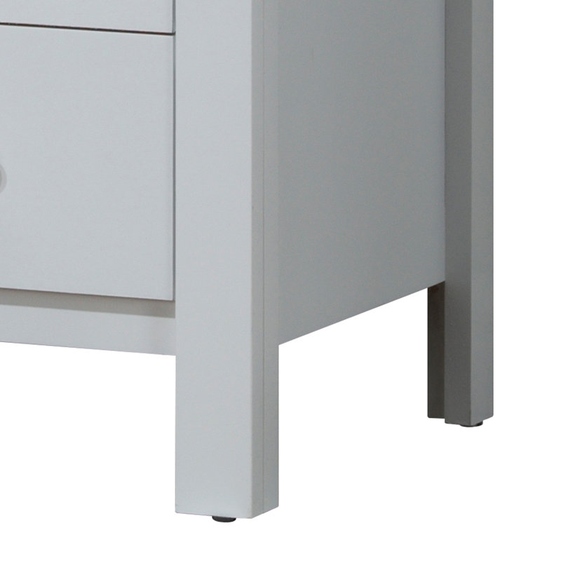 Commode média 3 tiroirs Burlington, blanc, Blanc