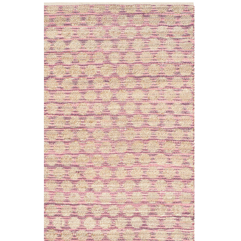 Tapis en jute / coton tissé à la main marron / naturel, Rectangle 3 pi x 5 pi