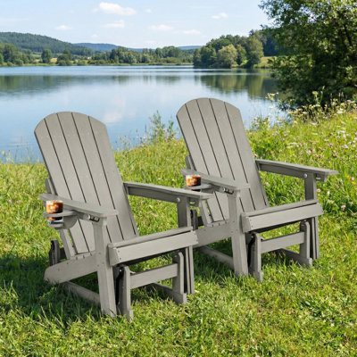Ensemble de chaises réglables à 3 positions Hdpe Adirondack, ensemble de 2 chaises Hdpe Adirondack, chaises d'extérieur en plastique - ressemble exactement au bois véritable