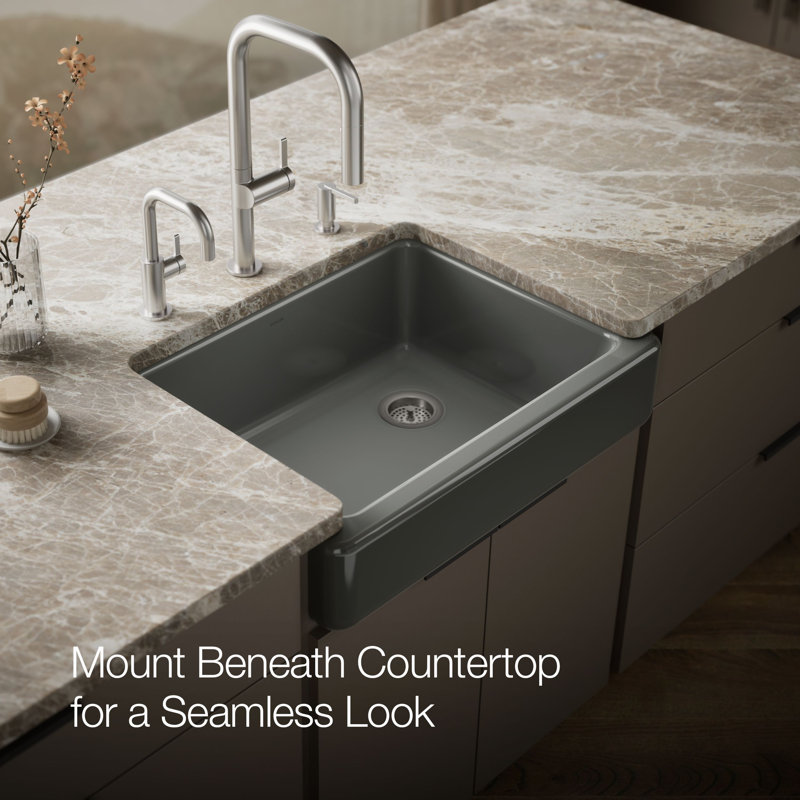 Whitehaven® 30" L x 22" W Farmhouse Kitchen Sink, Thunder Gray