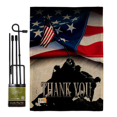 Double Sided 18.5'' H x 13'' W Polyester Independence Day Flag Set