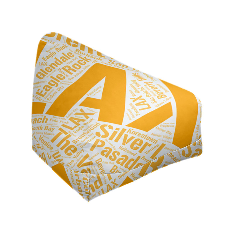 Classic Bean Bag, 42" H x 38" W x 29" D, Orange Polyester Blend, Los Angeles
