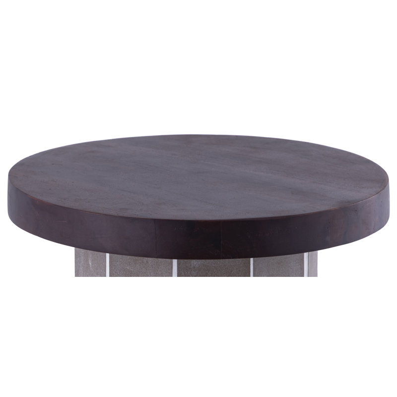 Table d'appoint en bois d'acacia et carrelage