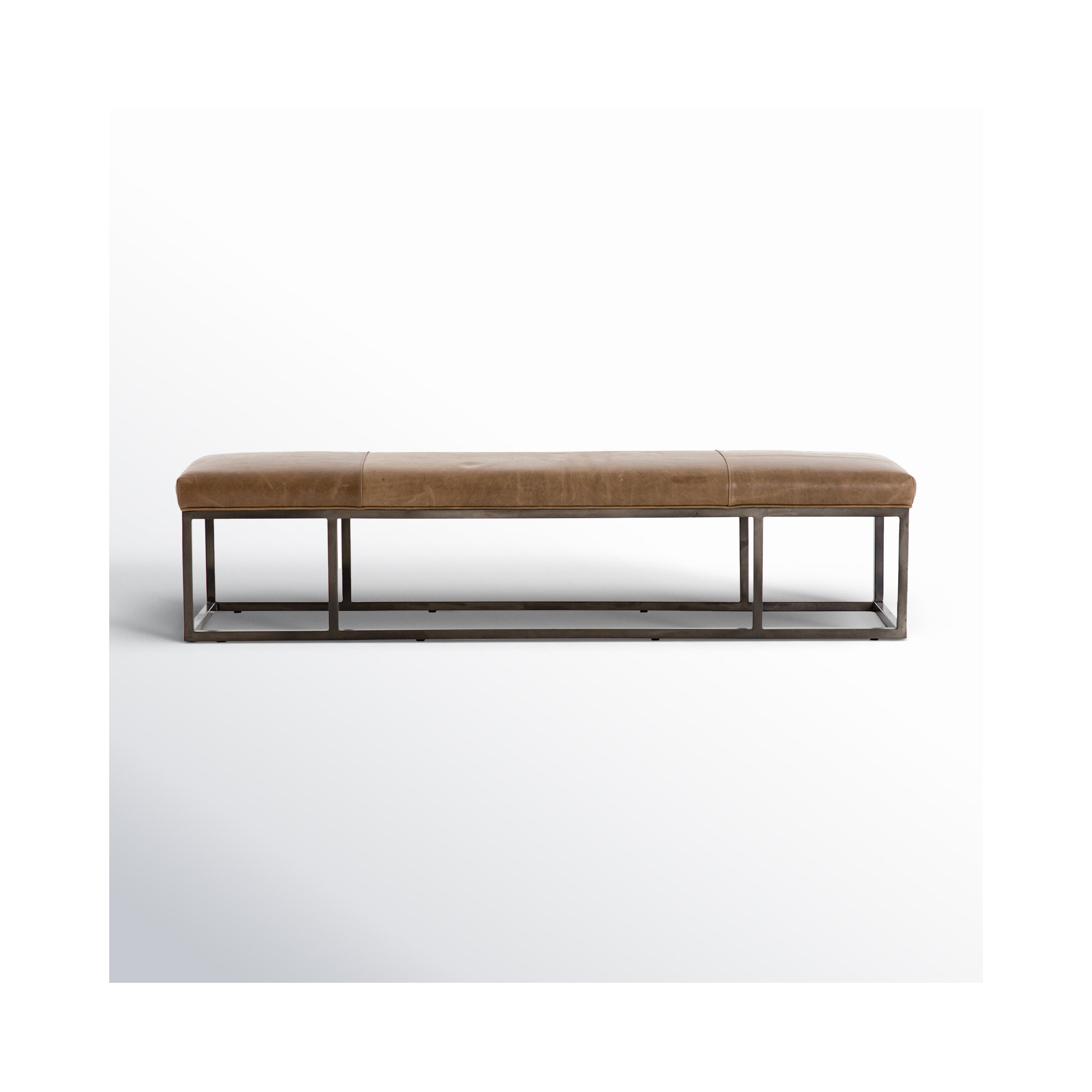 Roux Leather Bench, Dakota Warm Taupe