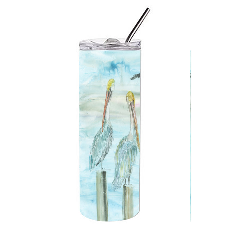5F8B69B0561E4F1A8B2C90C37C2F4E45 de verre 20 oz en acier inoxydable à double paroi pelicans in blue