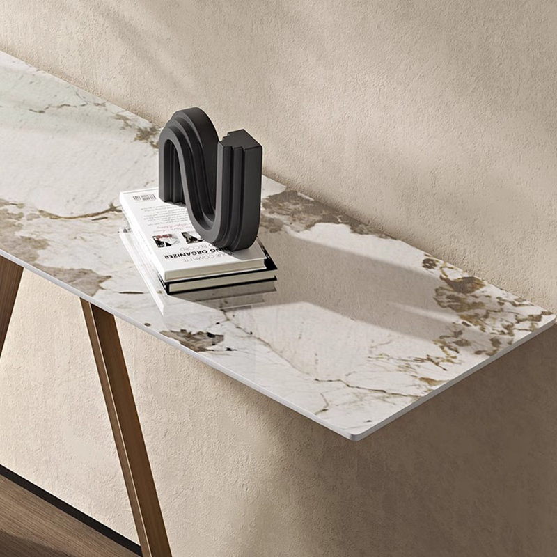 Console moderne en pierre frittée minimaliste, H 31,5 po x l 62,9 po x P 15,7 po