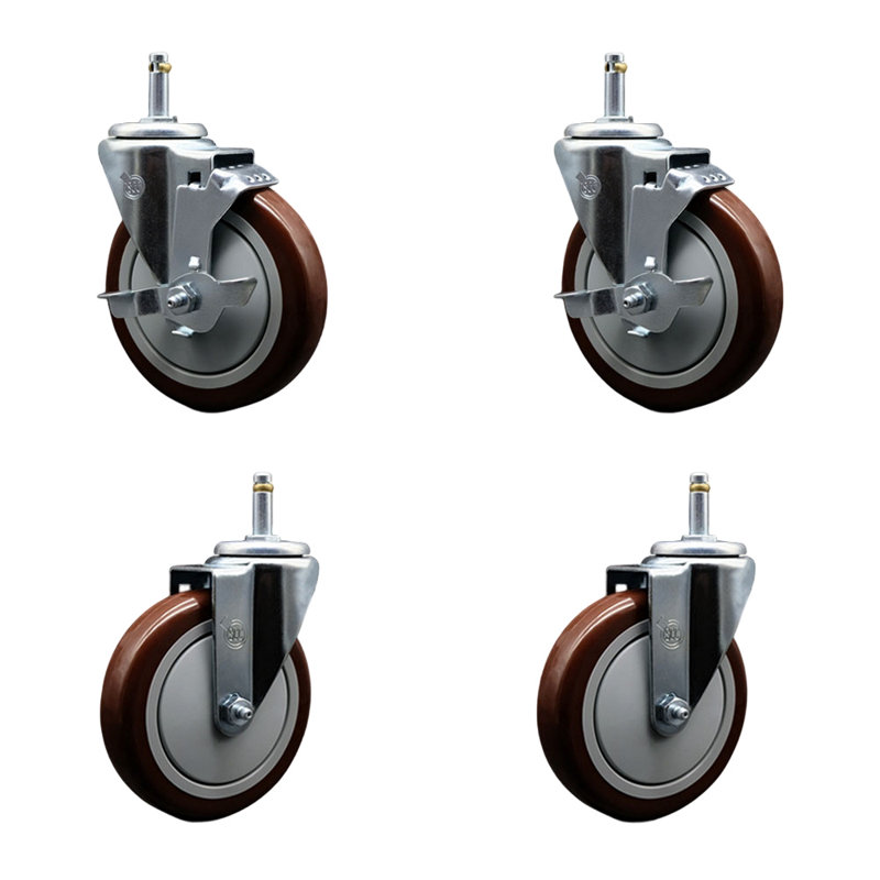 Roulettes à tige Grip Ring, Marron