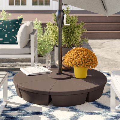 Socle de parasol à base sur pied en plastique de poids de plancher parasol Selma