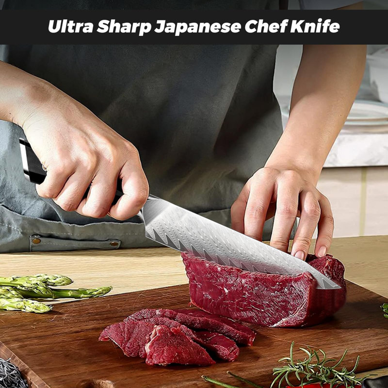 Damascus Chef Knife 6 Inch,67-Layer Japanese Steel AUS-10 Kitchen Knife, High Carbon Super Sharp Japanese Chef Knife, All Purpose Professional Kitchen Utility Petty Knives With G10 Handle