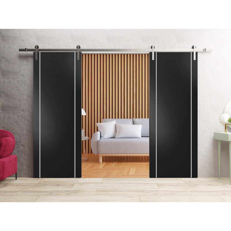 Portes françaises en bois massif massif, 84 po x 96 po
