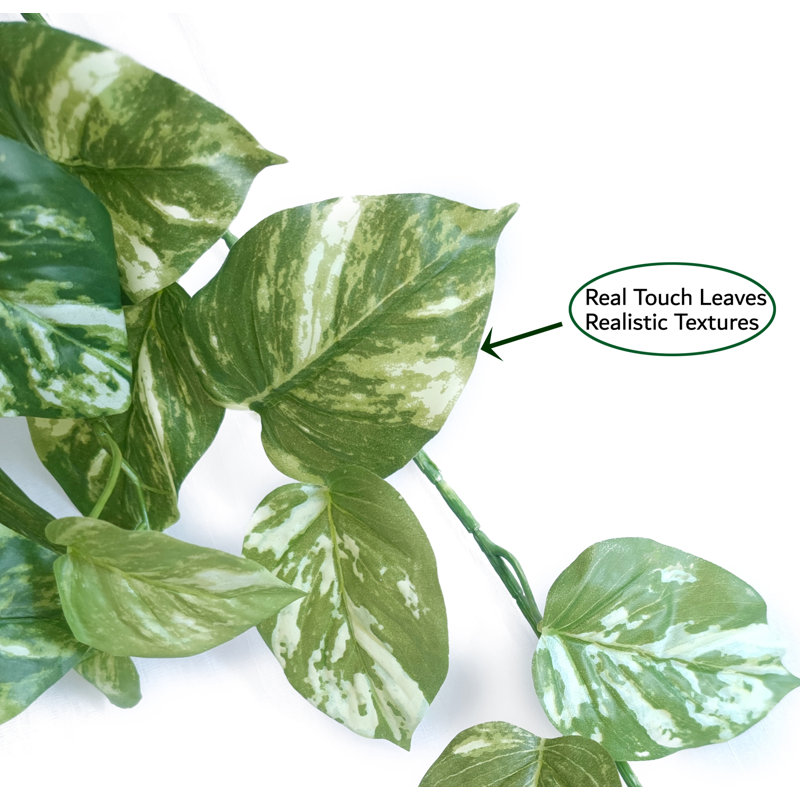 Buisson suspendu en marbre Real Touch Pothos, H 31 po x l 22 po x P 4 po