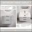 Meuble-lavabo flottant gris moderne de 30 pouces avec lavabo en céramique et tiroirs spacieux, idéal pour un rangement résistant à l'humidité-129166723-129166725