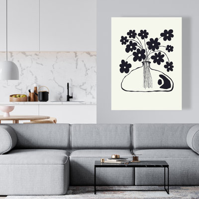 Pot de fleurs minimaliste en toile noire - Art de décoration intérieure élégant