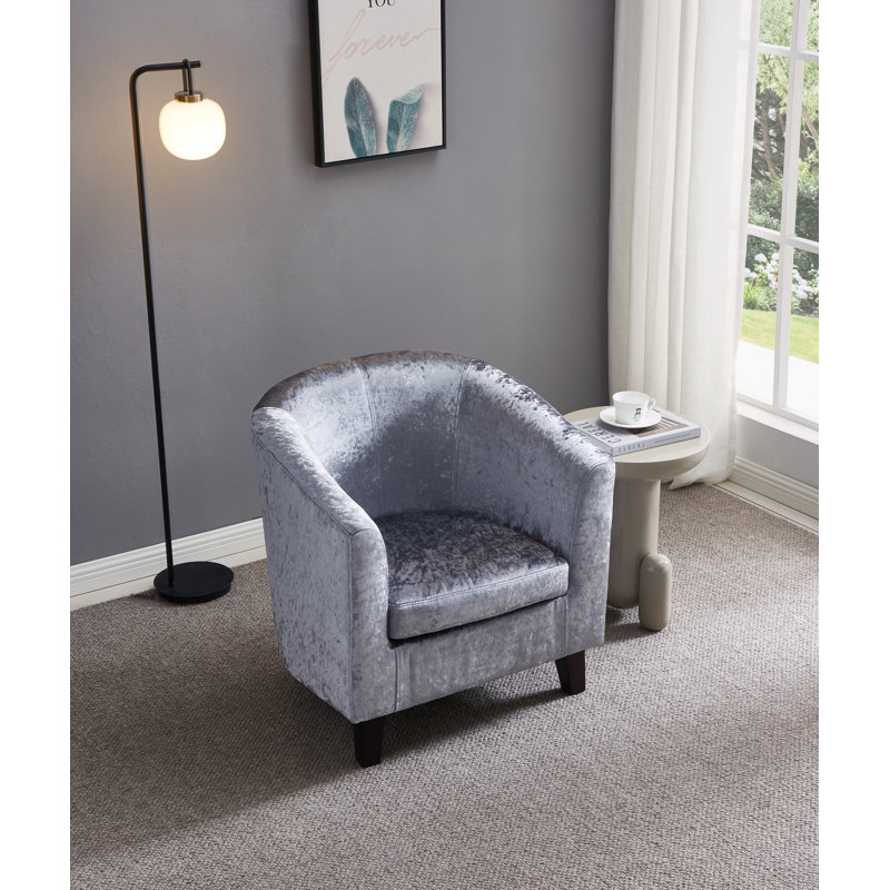 Upholstered Barrel Chair, Grey